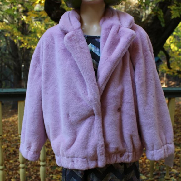 NWT Forever 21 Pink Faux Fur or Plush Jacket Size S - Picture 3 of 9
